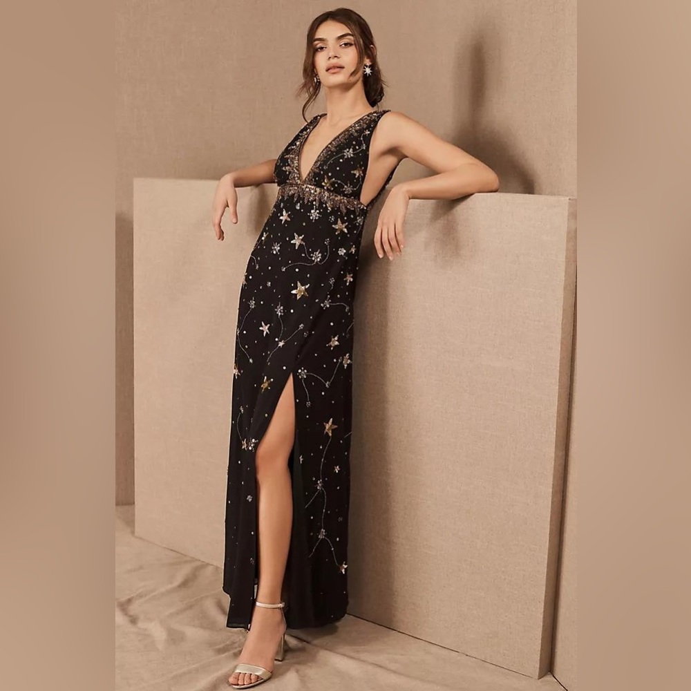 BHLDN Anthropologie Galva Stars Beaded Dress
